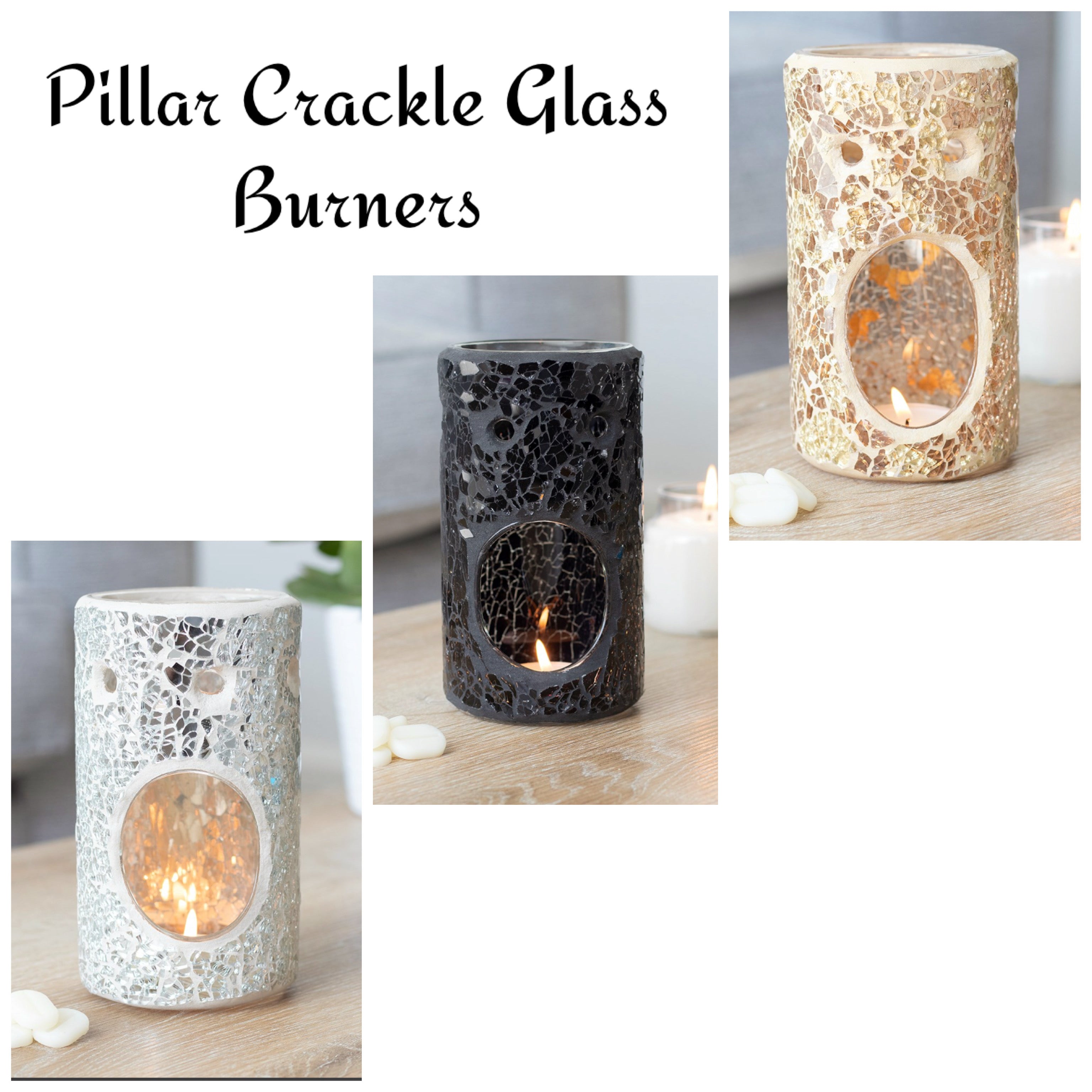 Pillar Crackle Glass Burners